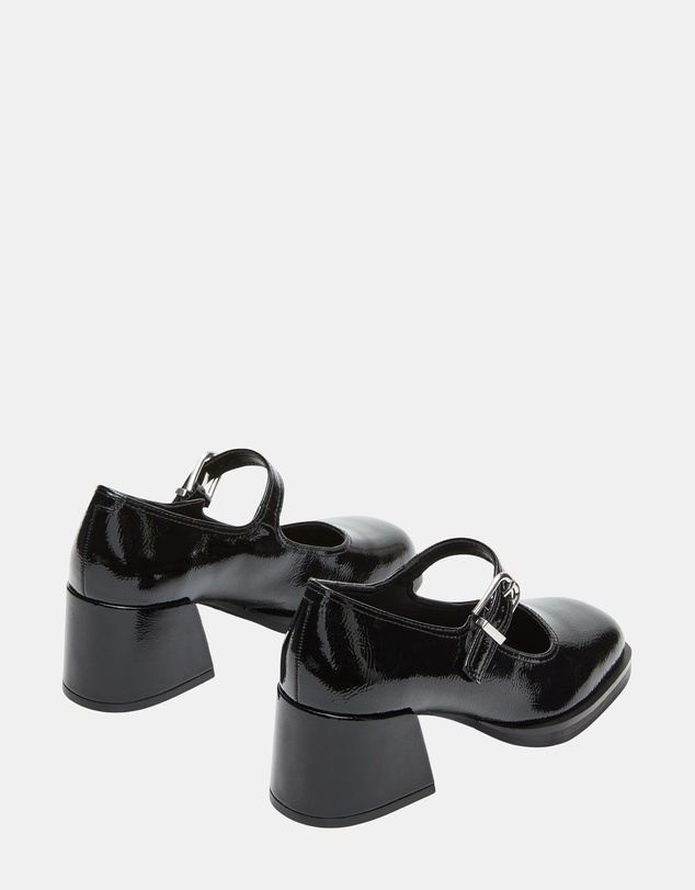 Steve Madden - Lisbon Black Crinkle Patent Mary Jane Loafers