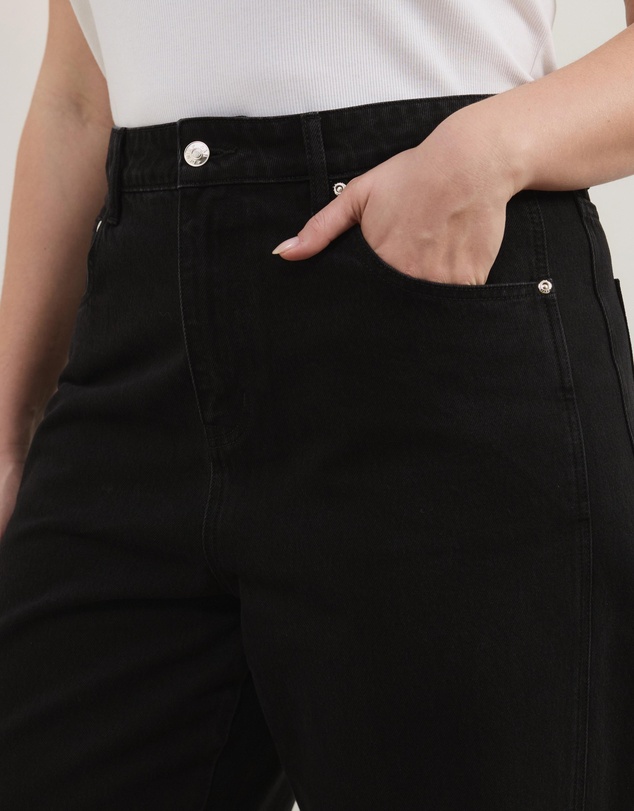 Atmos&Here Curvy - Poppy Cropped Barrel Leg Jeans