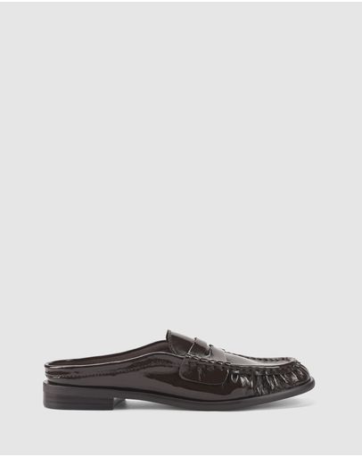 Chocolate Brown Crinkle Patent Leather