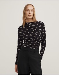 Witchery - Mesh Drape Long Sleeve Top