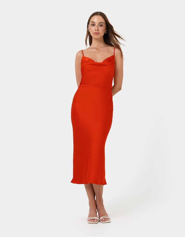 Forcast - Mae Side Ruched Satin Dress