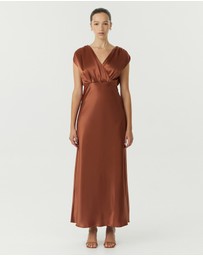 Third Form - Satin Cross Over Gather Dress