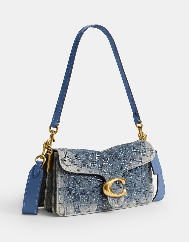 Coach - Soft Crystal Signature Denim Tabby Shoulder Bag 26