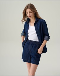 IDA+S - Daphne Dark Denim Button Down Top
