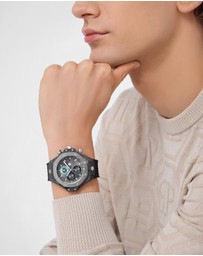 Philipp Plein - Plein Chrono Royal 46mm Gun Dial with Black Silicone Strap