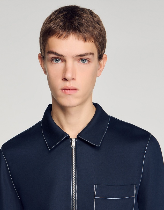 Sandro - Stitched Zip Shirt