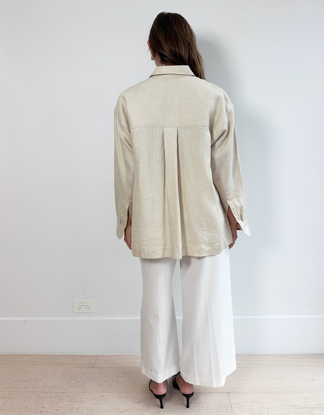 Cirkular - Pre-Loved - Bondi Born Sand Linen Shirt