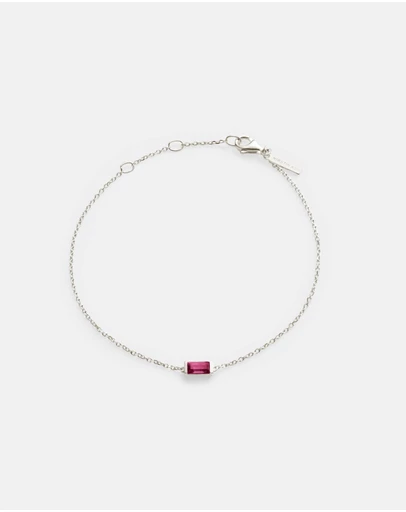 Kirstin Ash - Baguette Birthstone Bracelet July Ruby