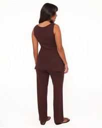 Petal & Pup - Beth Knitted Pant Set - Chocolate