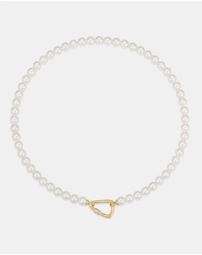 Ania Haie - Gold Lobster Clasp Shell Pearl Necklace
