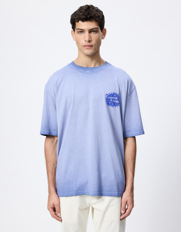 Scotch & Soda - Front And Back Artwork Loose Fit Cold-Dyed T-Shirt