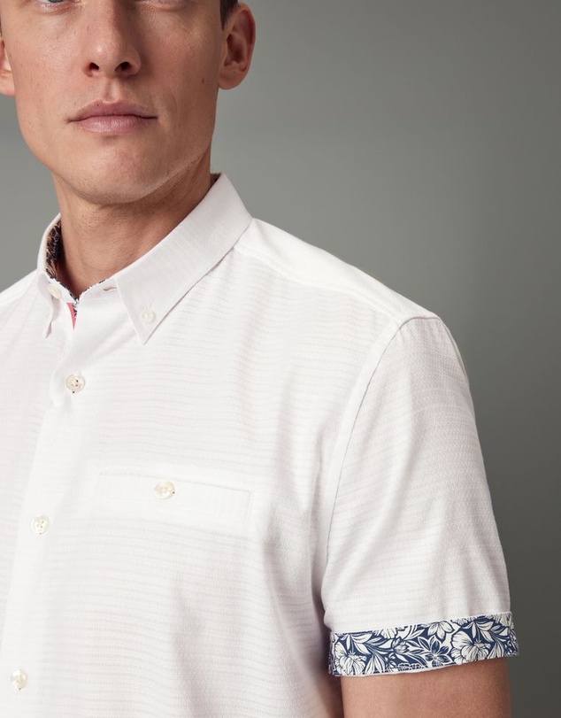 NEXT - Textured Trimmed Short Sleeve Shirt