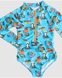 Kip&Co - KipCo x Mambo Mambo World Long Sleeve Bathers - Babies-Teens