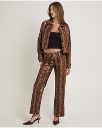 Alice In The Eve - Stassy Snake Faux Leather Pants