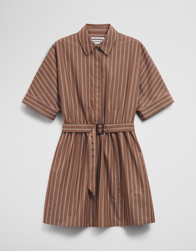 Country Road - Belted Mini Shirt Dress