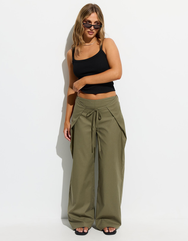 Dazie - Toni Relaxed Linen Blend Barrel Leg Pants