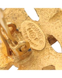 Pre-Loved by Azura Reborn - Pre-Loved Gold Plated CC Floral Clip On Earrings