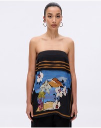 Minima Esenciales - Moonlit Palms Strapless Top