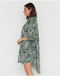 ALEXANDRA - Ollie Dress Emerald Textured Print