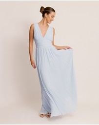Six Stories - Pleated Plunge Maxi Dress