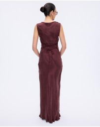 Minima Esenciales - Florence Cupro Lace Up Back Midi Dress