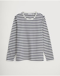 Seasalt - Seasalt Cornwall Navy Crew Neck Sailor Shirt in Organic Cotton