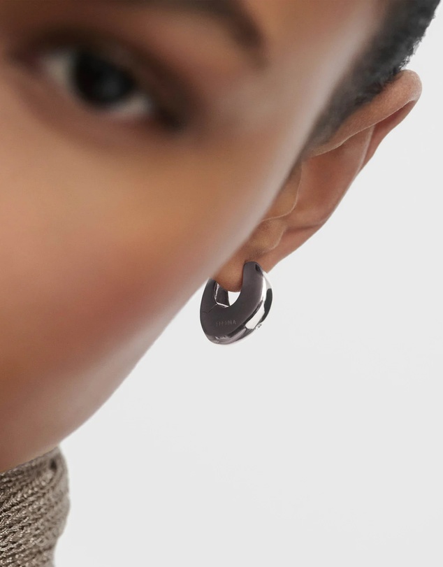 PDPAOLA - Wave Silver Hoop Earrings