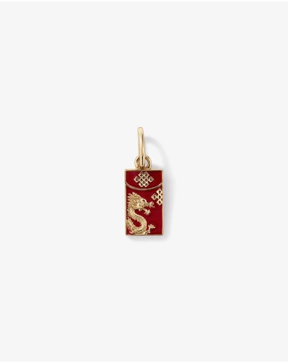 Michael Hill - Lucky Money Pendant in 10kt Yellow Gold with Red Enamel