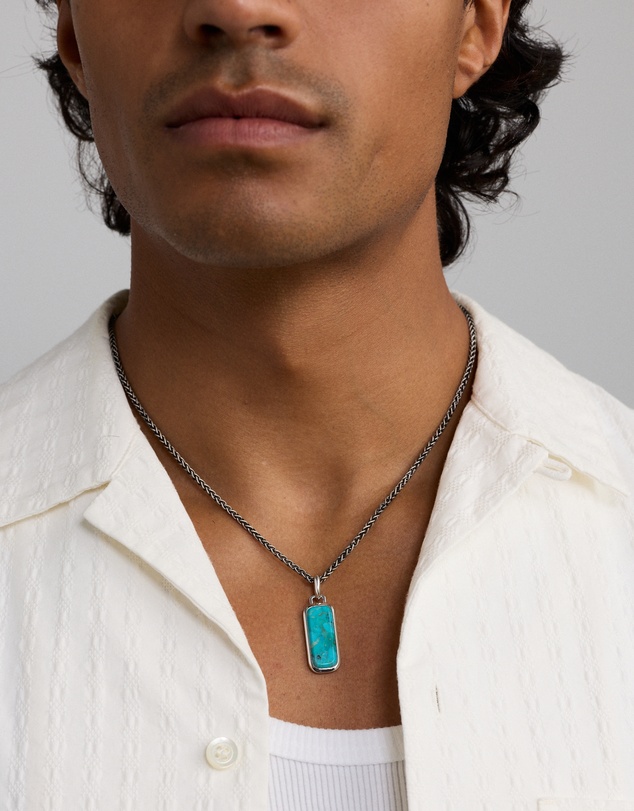 Michael Hill - Turquoise Oblong Pendant in Sterling Silver
