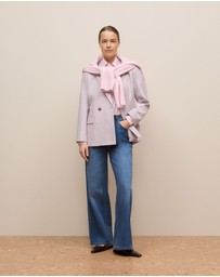 Trenery - Cotton Poplin Long Sleeve Shirt in Light Blush