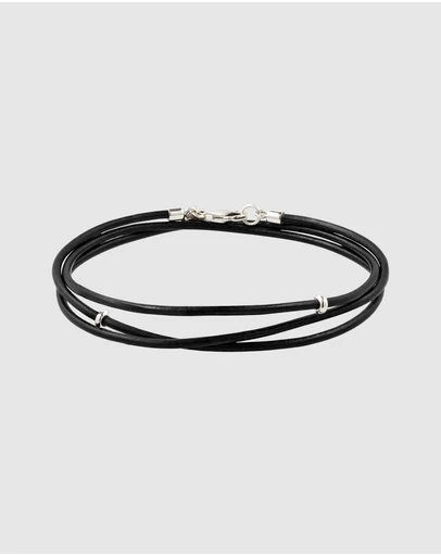 Kuzzoi - ICONIC EXCLUSIVE - Leather Cord Bracelet in 925 Sterling Silver