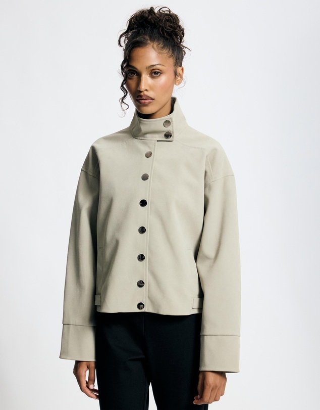 Lover - Lucinda Suede Look Funnel Neck Jacket