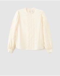 M.N.G - Cotton Blouse With Floral Embroidery