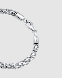 Kuzzoi - ICONIC EXCLUSIVE - Bracelet Men Links Basic Solid in 925 Sterling Silver