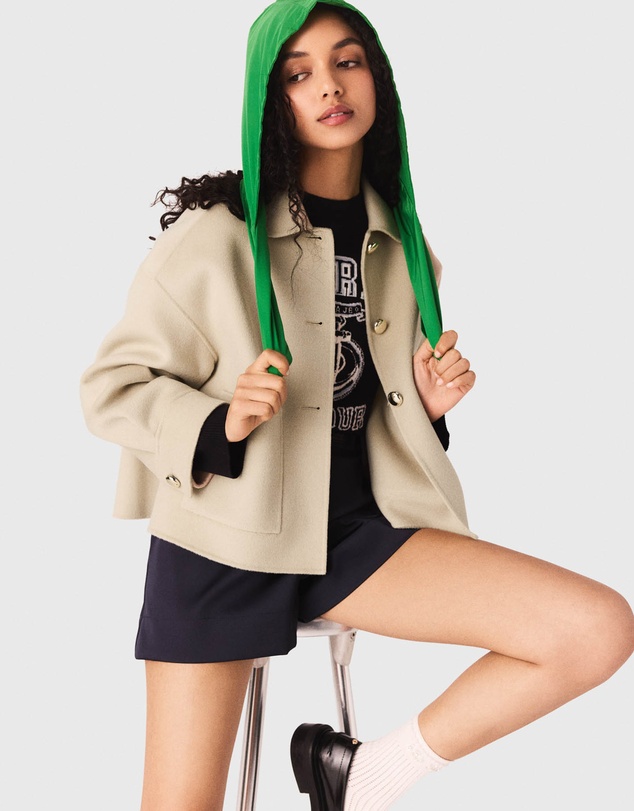 Maje - Tie-up waterproof hood