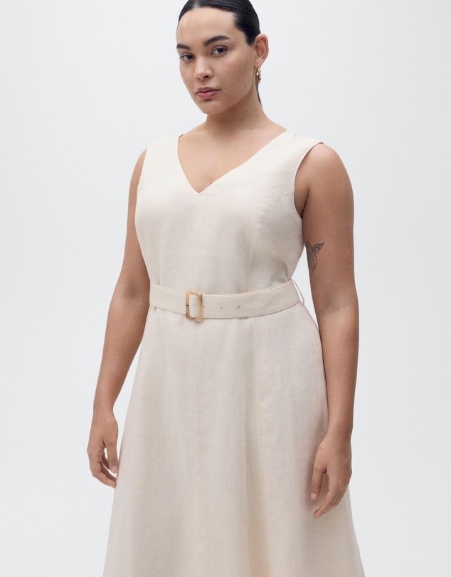 M.N.G - Laura Belt Linen Dress