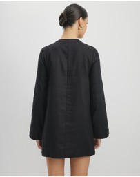 AERE - Ania Pocket Detail Linen Mini Dress