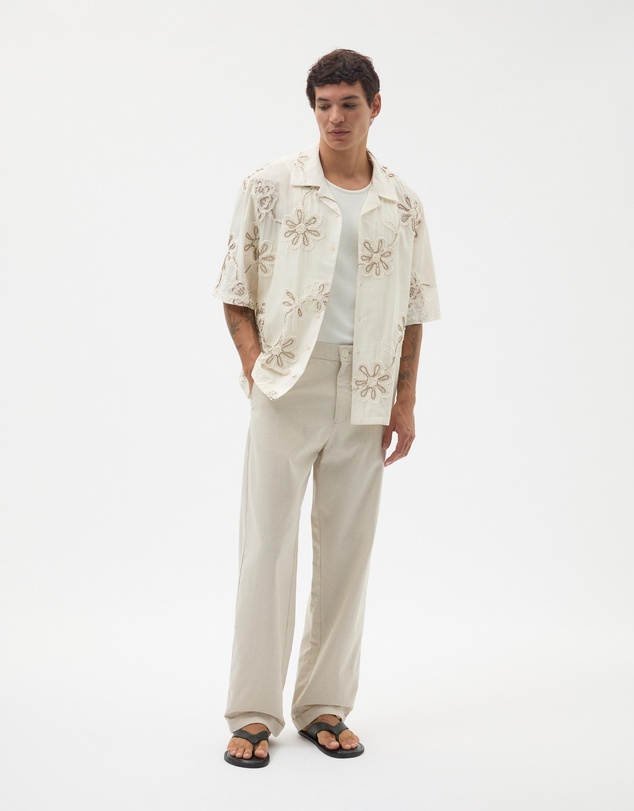 AERE - Straight Leg Linen Blend Pants