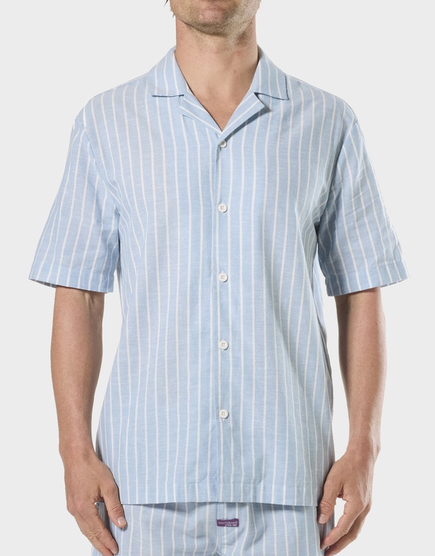 Mitch Dowd - Mitchdowd Mens Blue Stripe Pyjama Top