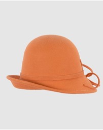 Max Alexander - Winter Felt Orange Cloche Hat