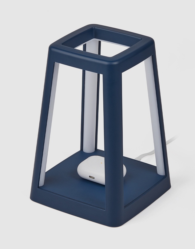 Lexon - Lexon Lantern Portable Lamp With Built-In Wireless Charger - Blue