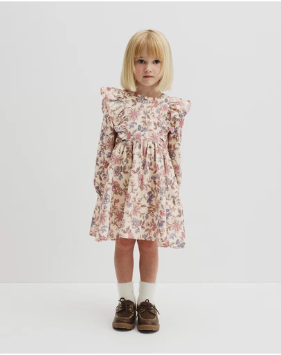Country Road - Organically Grown Cotton Printed Ruffle Cord Dress