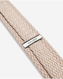 Calibre - Zig Zag Silk Knitted Tie Natural