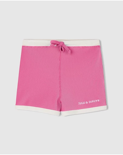 Zulu & Zephyr Mini - Mini Stripe Rib Surf Shorts - Kids