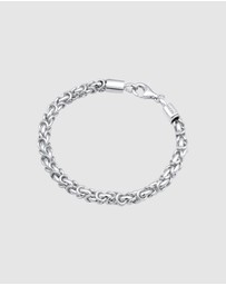 Kuzzoi - ICONIC EXCLUSIVE - Bracelet Men Links Basic Solid in 925 Sterling Silver