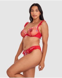 Bras N Things - Enchanted She's So Lucky Bra - Red/Multicolour