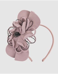 Max Alexander - Felt Dusty Pink Flower Winter Racing Fascinator