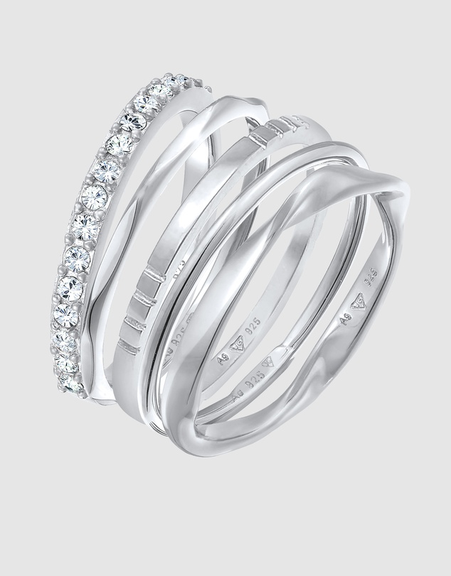 Elli Jewelry - Ultimate Crystal Ring Set in 925 Silver
