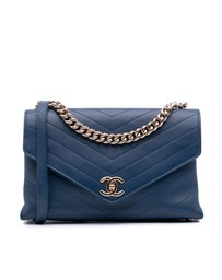 Pre-Loved by Azura Reborn - Pre-Loved Medium Calfskin Coco Chevron Envelope Flap