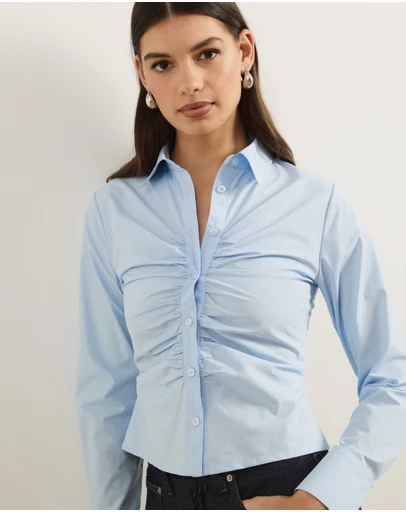 Atmos&Here - Maura Gathered Front Shirt